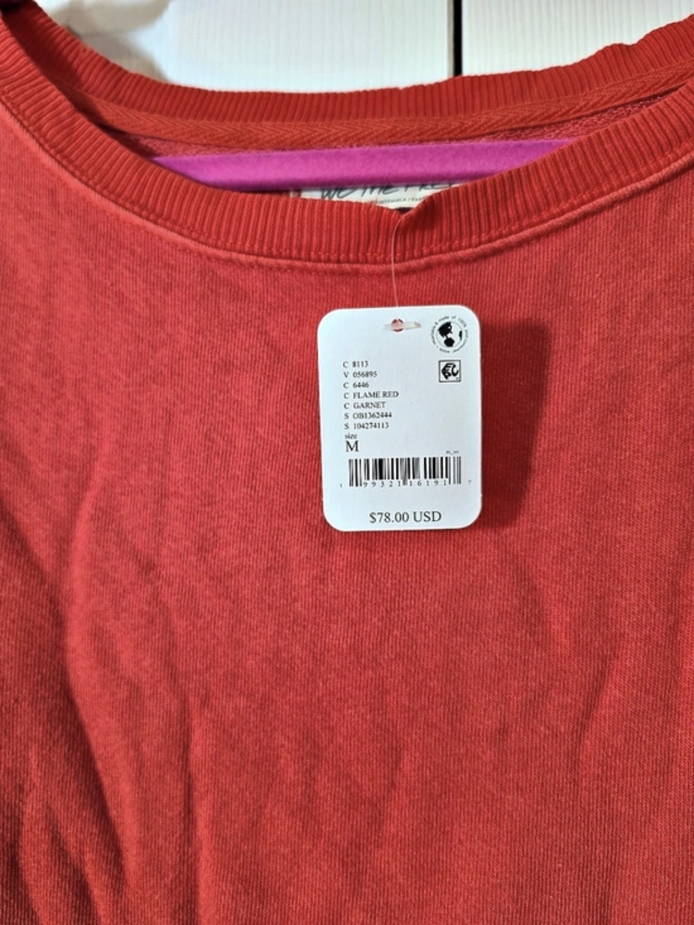 NWT Free People We The Free Camden Oversized Pullover Sweatshirt Flame Red XS - Picture 4 of 7